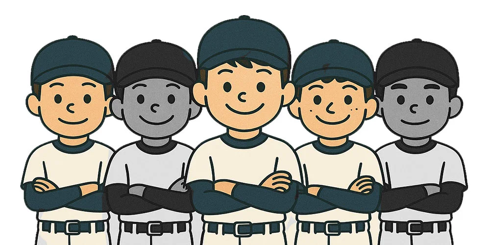 デザイン手数料の説明イラスト・野球(一部のメンバーで作成)