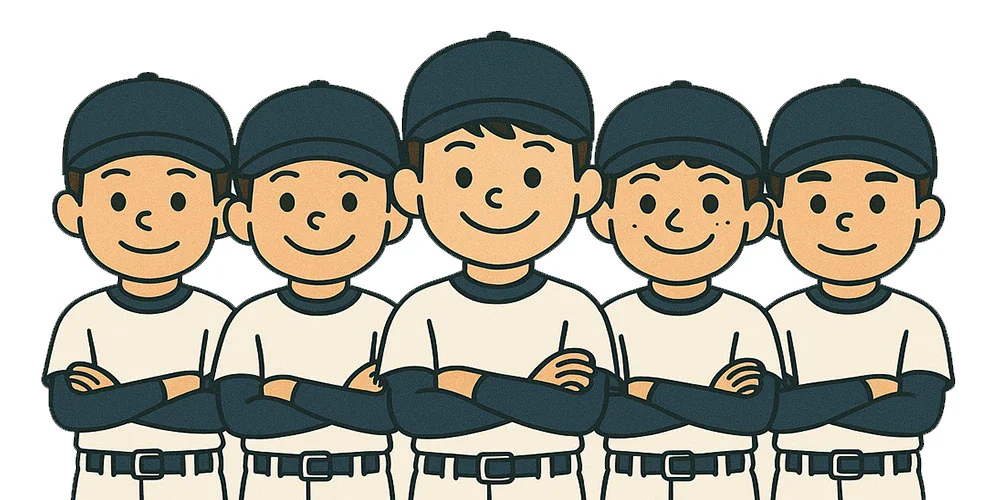 デザイン手数料の説明イラスト・野球(全員で作成)